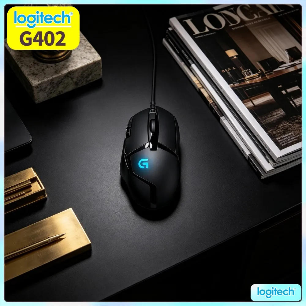 Logitech G402 USB Wired Gaming Mouse Four Adjustable DPI Modes Fusion Engine Tech For Casual And Pro E‑Sports Game Users