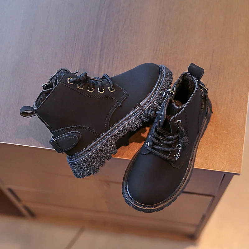 جديد 2025 ربيع الخريف أحذية أطفال طفل موضة حذاء من الجلد أحذية أطفال بنين بنات أحذية الأطفال لينة عدم الانزلاق قصيرة التمهيد #4