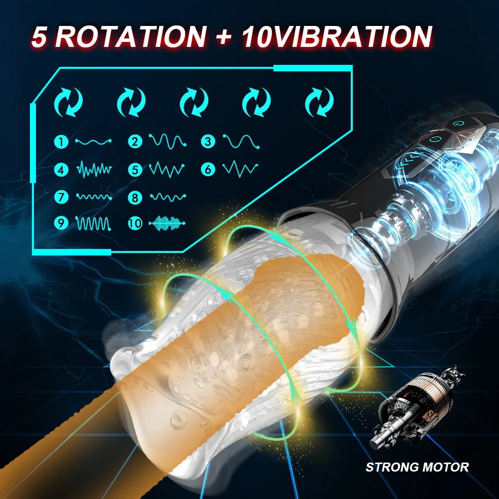 Rotating Vibrating Masturbator for Men Real Oral Sex Glans Trainer Penis Massage Male Masturbator Glans Vibrator Sex Toy for Men