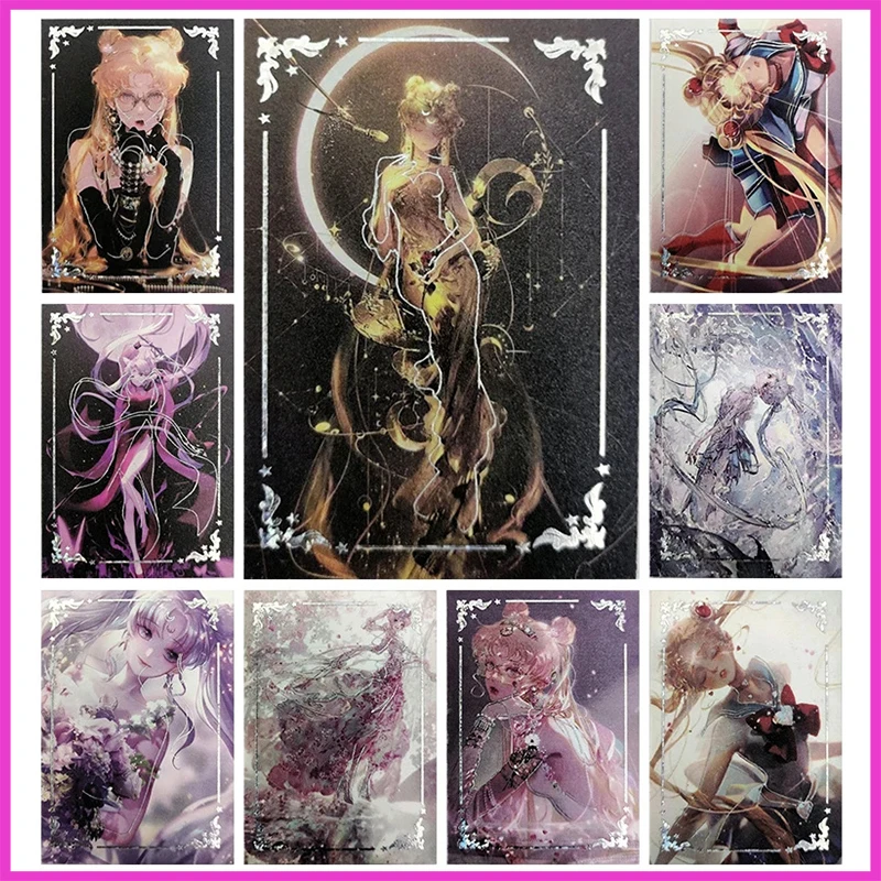 

Anime Goddess Story Rare Stamping Reflective Flash Cards Tsukino Usagi Toys for boys Collectible Cards Christmas Birthday Gifts