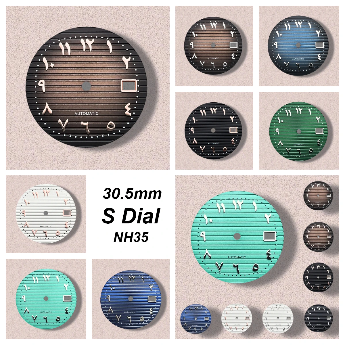 

30.5mm S Logo Dial Fit NH35 Japanese Movement Arab Stripe High-Quality Dial Watch Modification Accessories
