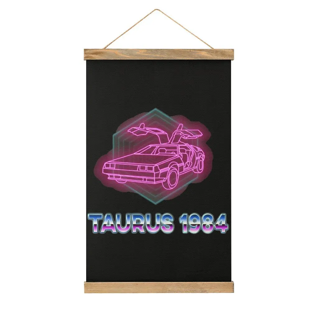 

Висячая Картина на холсте Taurus 1984 Delorean Dreams Premium для графики, винтажная картина с юмором, графическая картина для офиса, висячая картина