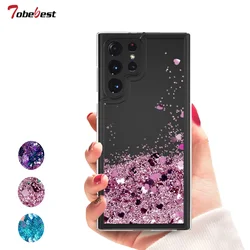 Clear Glitter Liquid Sparkly Crystal Quicksand Case For Samsung Galaxy S24 S22 S21 S20 S23 Ultra FE Silicone Back Cover