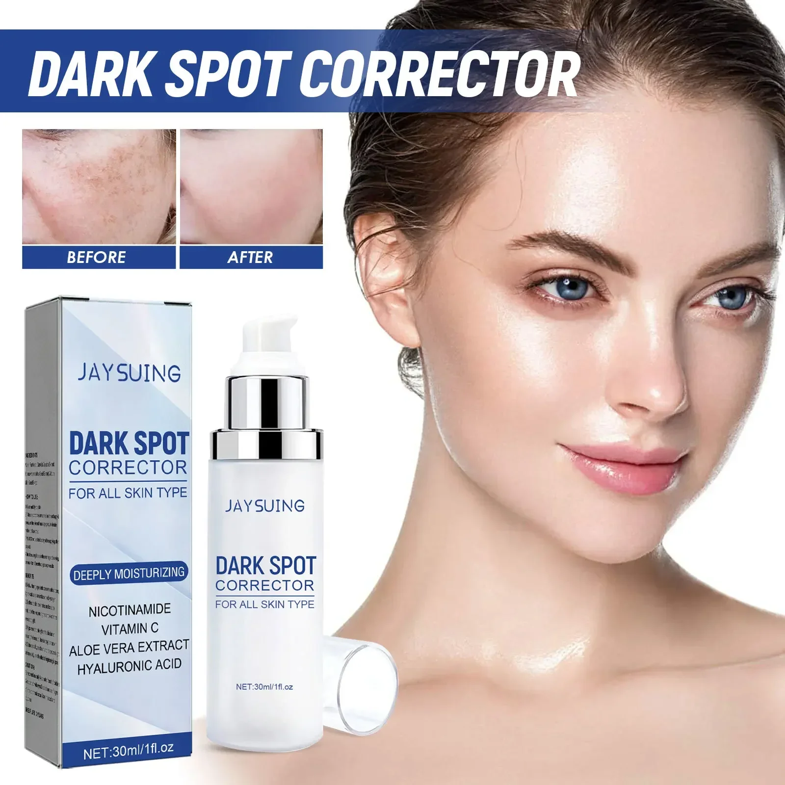 Jaysuing Dark Spot Repair Essence dissolvenza macchie migliorato colore della pelle opaco schiarente sbiancamento della pelle essenza del viso cura della pelle del viso