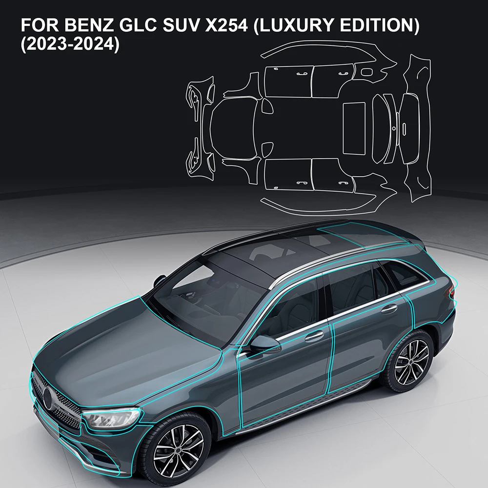 

Car Paint Protection Film for Mercedes-Benz GLC X254 Luxury X254 Base 2023 2024 Clear Bra PPF Decal Kit TPU Scratch