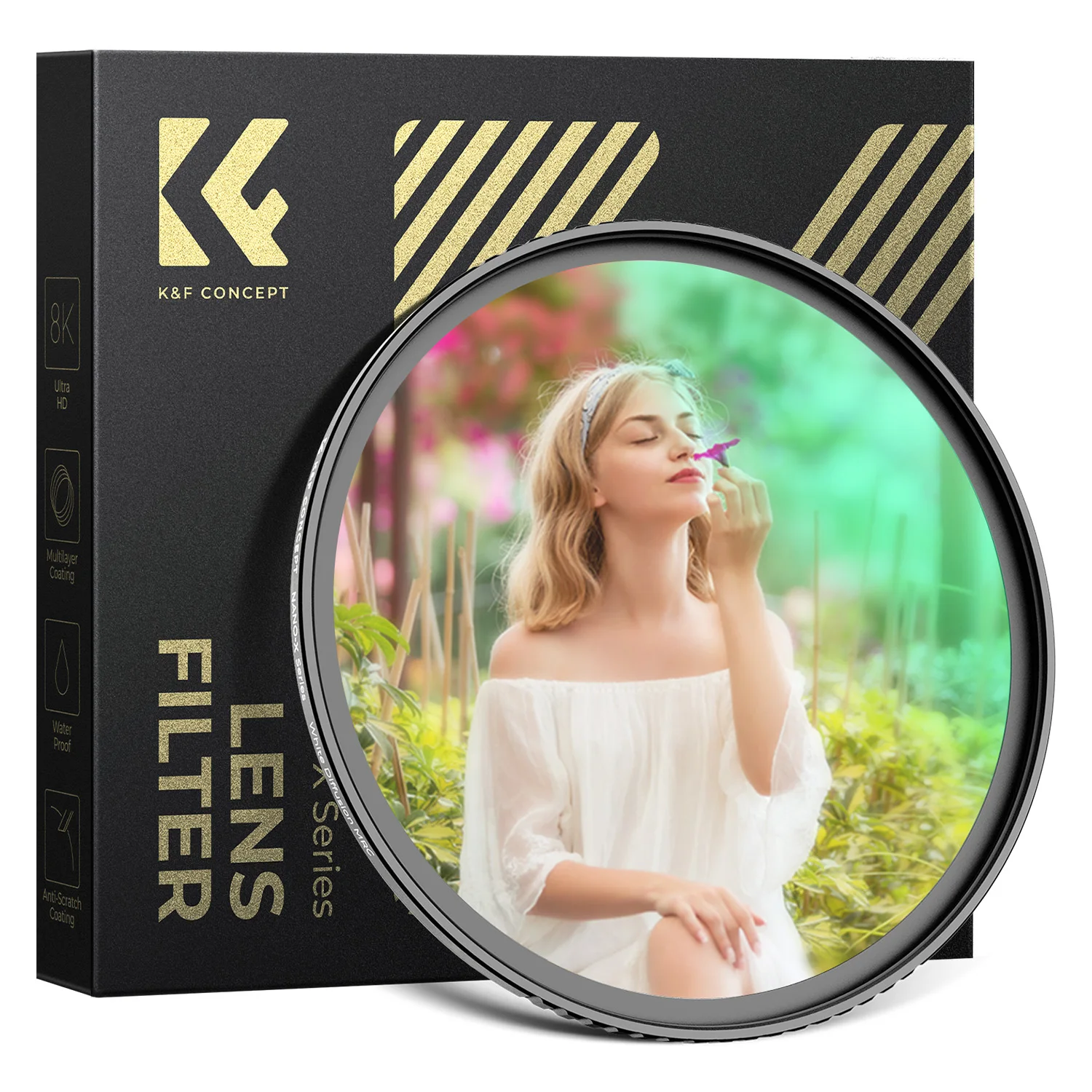 

K&F Concept Nano-X White Pro Mist Filter Cinematic Effect Filter White Diffusion Filter for Camera Lens 49 52 58 67 72 77 82mm