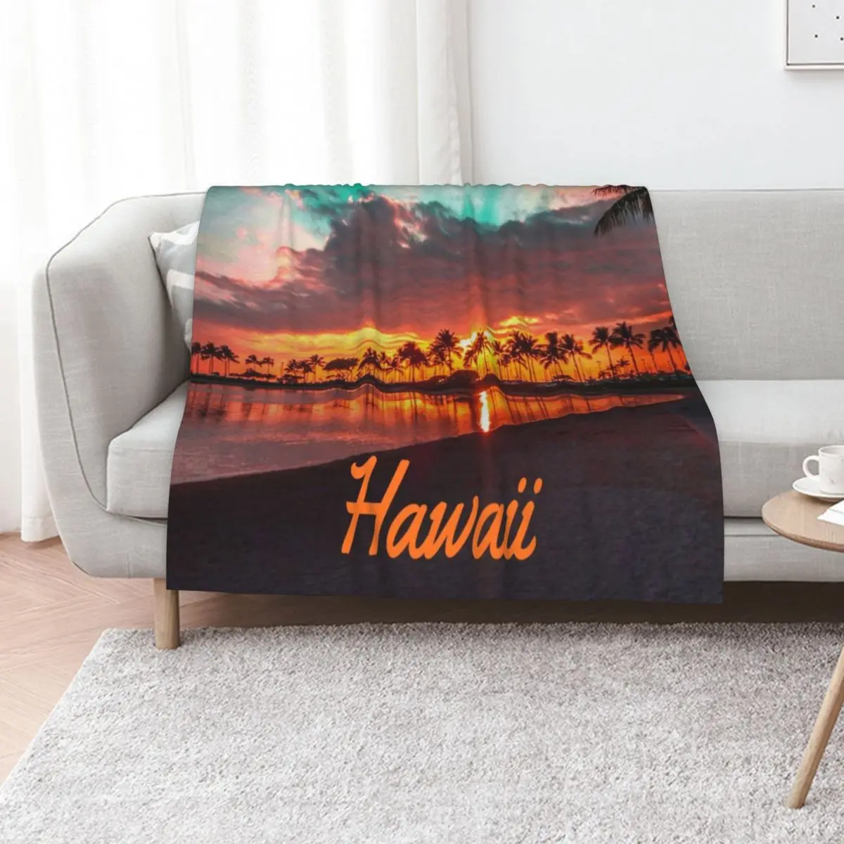 Hawaii Beach Hawaiian Islands Throw Blanket Sofa Flannels Heavy christmas gifts anime Soft Blankets