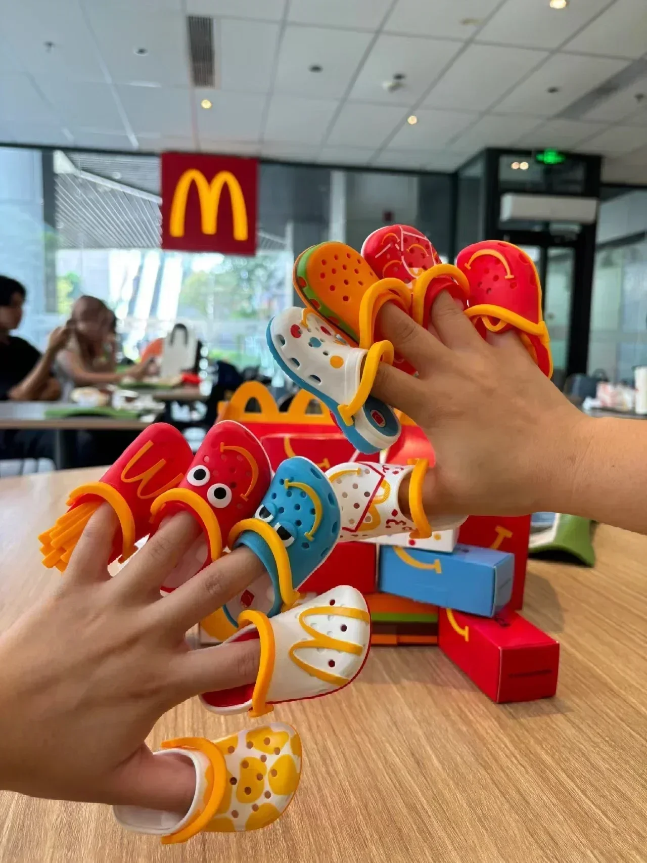 NEW McDonald's Mini Slipper Keychain Happy Meal Toys Figure Collectible Cute   Model Toy Desktop Decoration Kids Christmas Gifts