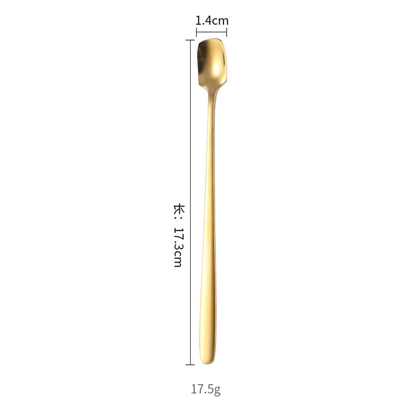 1 pz 304 set di stoviglie in acciaio inox cucchiaino da tè Dessert caffè gelato cucchiai accessori da cucina strumenti da Bar nuovo manico lungo