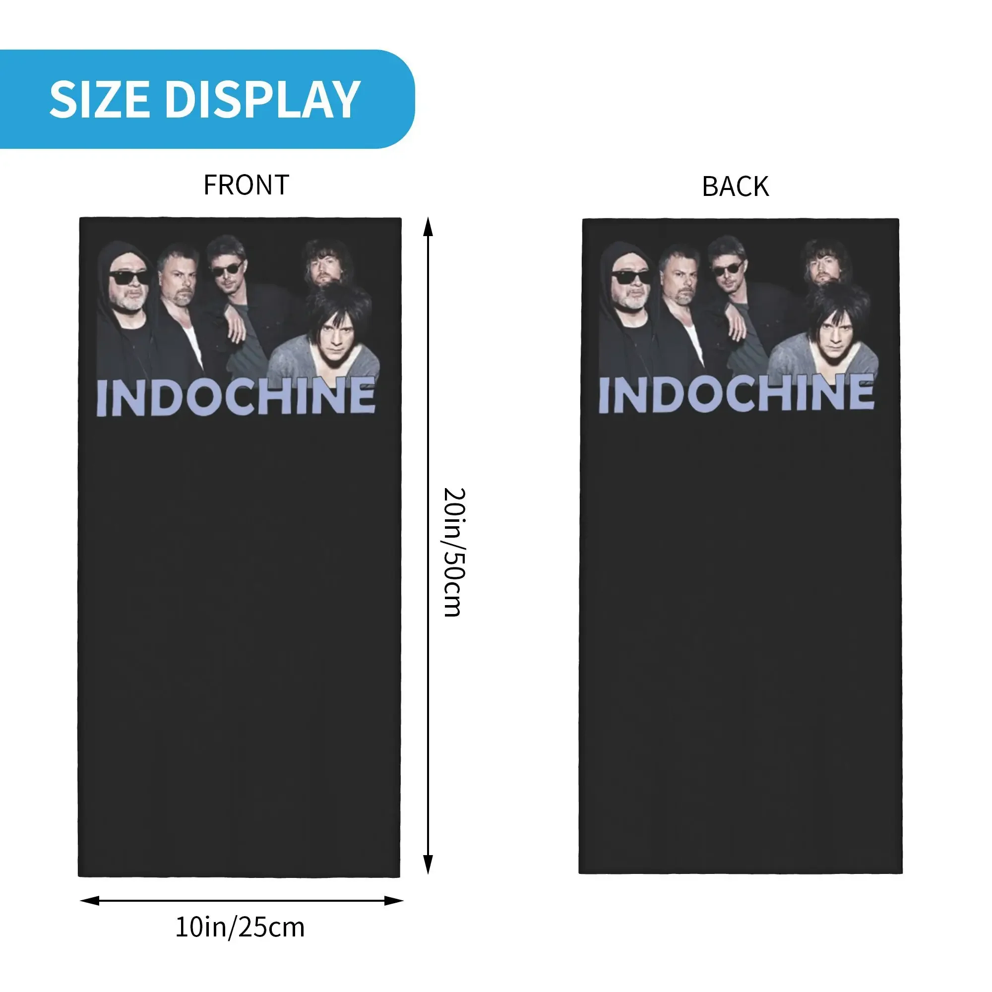 Indochine  Bandana Neck Gaiter Printed Mask Scarf Warm Headwear Running For Men Women Adult Windproof