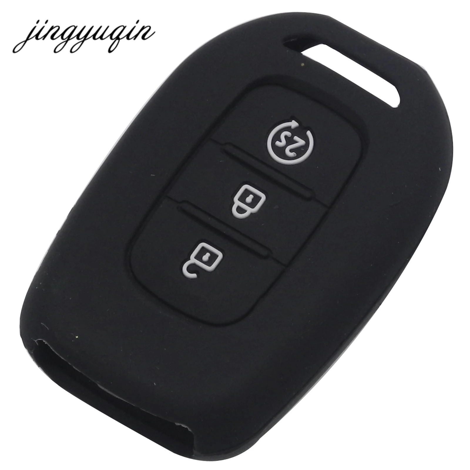 jingyuqin 3 Buttons Skin Silicone Remote Key Case For Renault Duster Sandero Logan Clio Captur Laguna Scenic Fob Holder Cover