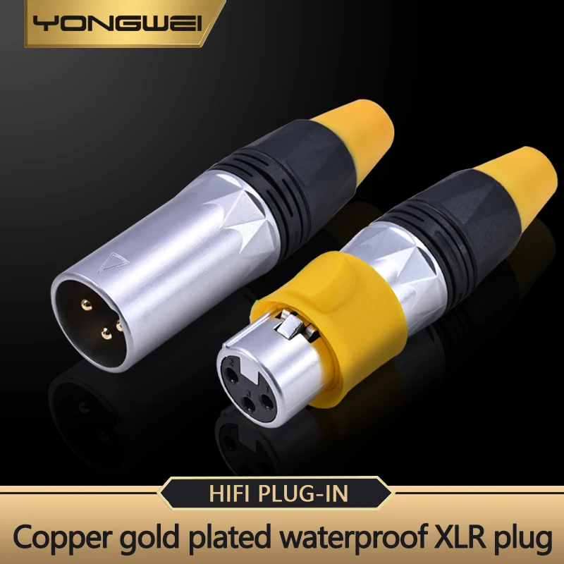 

YONGWEI impermeable 3Pin XLR hembra/hombre Audio cable plug socket de micrófono Mixer, power amplifier XLR connection header