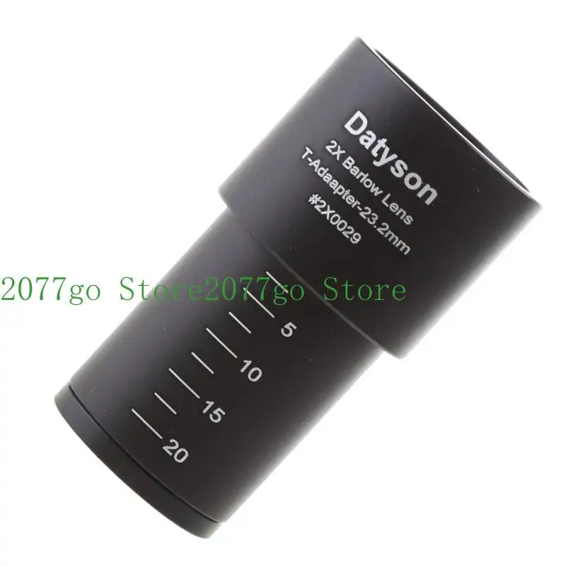 

Y1UD 2X Barlow Lens for 23.2mm Mount Port Biological Microscope Full Metal Aluminum Microscope Barlow Lens Accessories Black