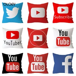 Fronha decorativa moderna youtube lance fronha quadrado vermelho fronha decoração para casa filme de veludo exclusivo.