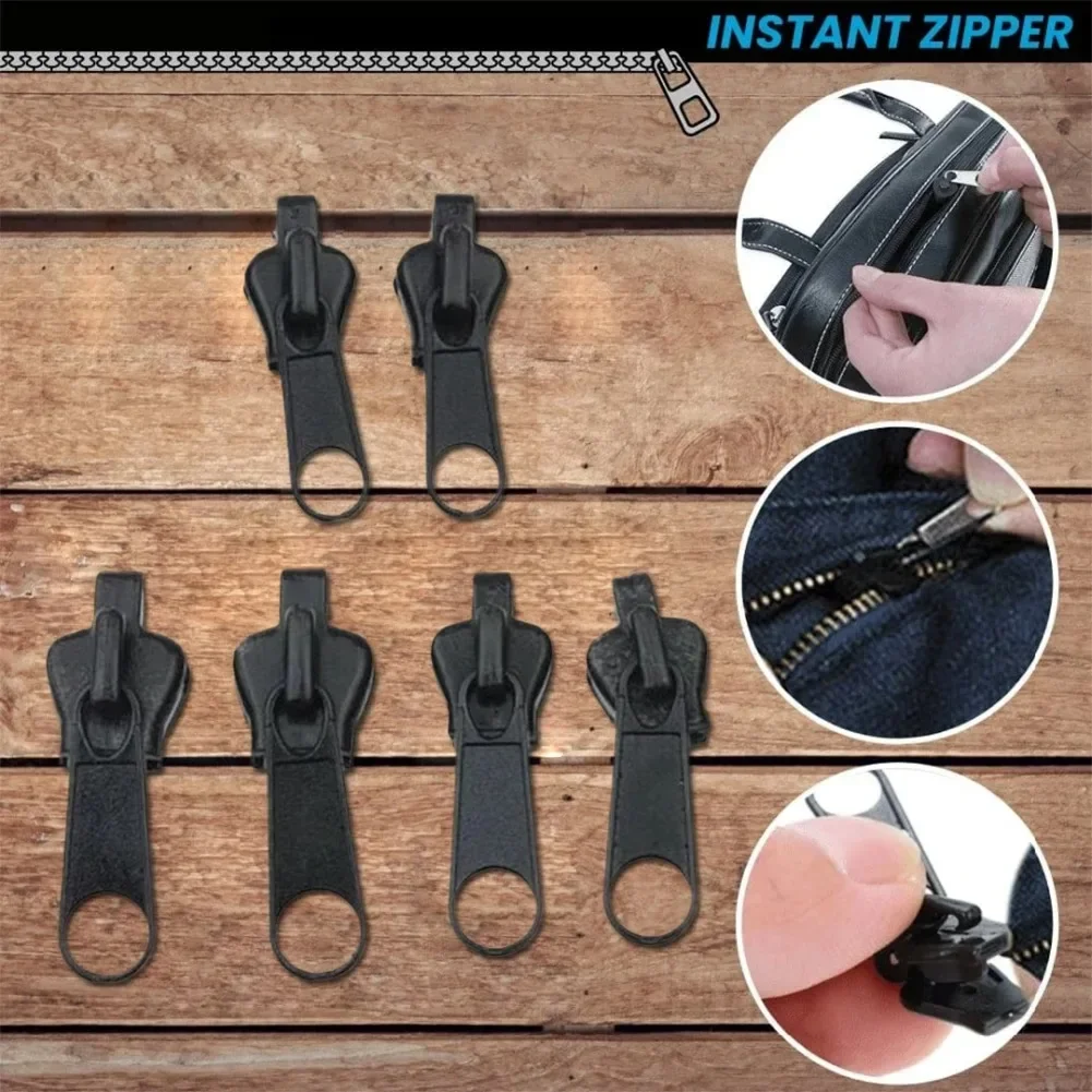 6pcs Instant Zipper Universal Instant Fix Repair Kit Replacement Zip Slider Teeth Multifunctional Clothing Replacement Zipper