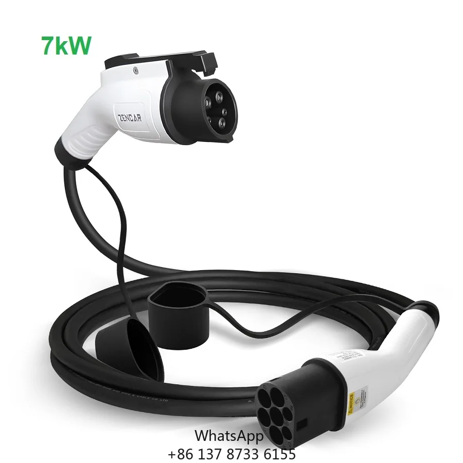 

Type 2 To Type 1 EV Cable Zencar IP65 TPU 32A 7KW Ev Charging Cable