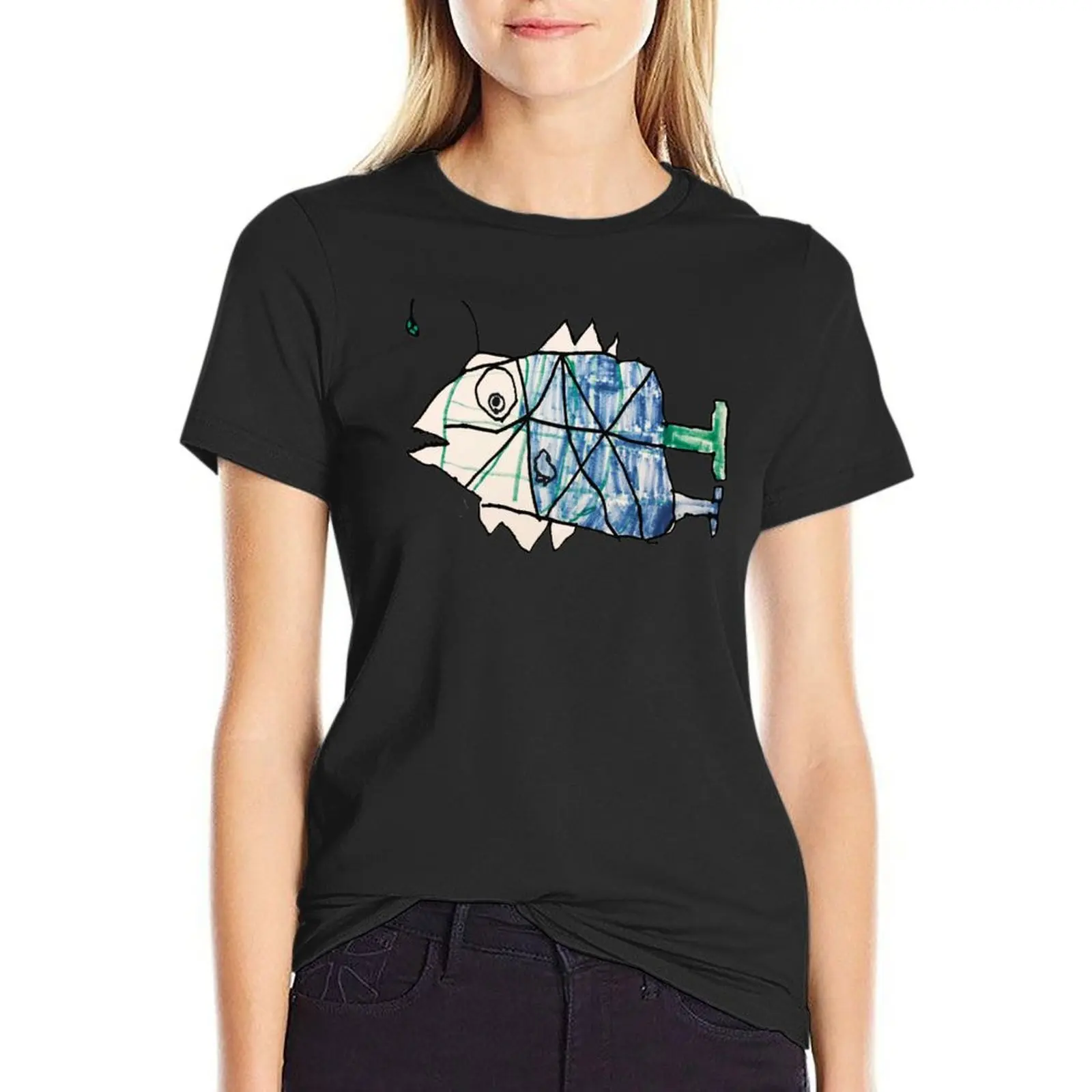

Angler Fish by Aiden T-Shirt animal prinfor anime clothes cute tops workout shirts for Women
