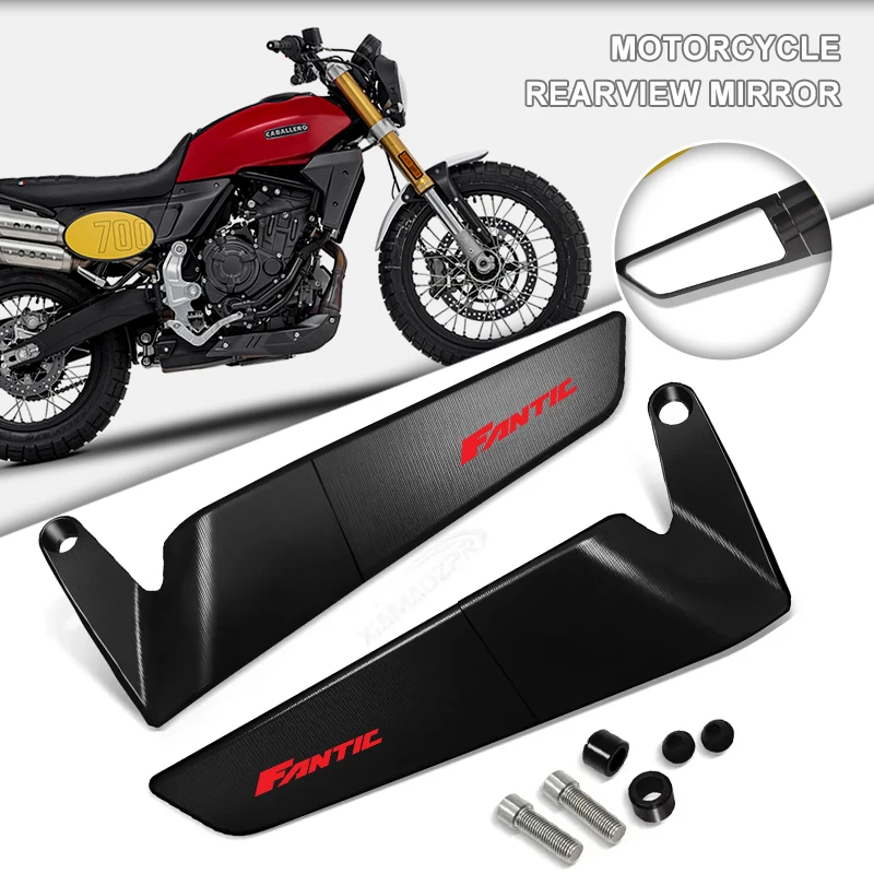 Classic Motorcycle Stealth Rearview Mirrors HD Vision Safety For FANTIC CABALLERO TRACK 125 RALLY/SCRAMBLER 500 XE125 alloy