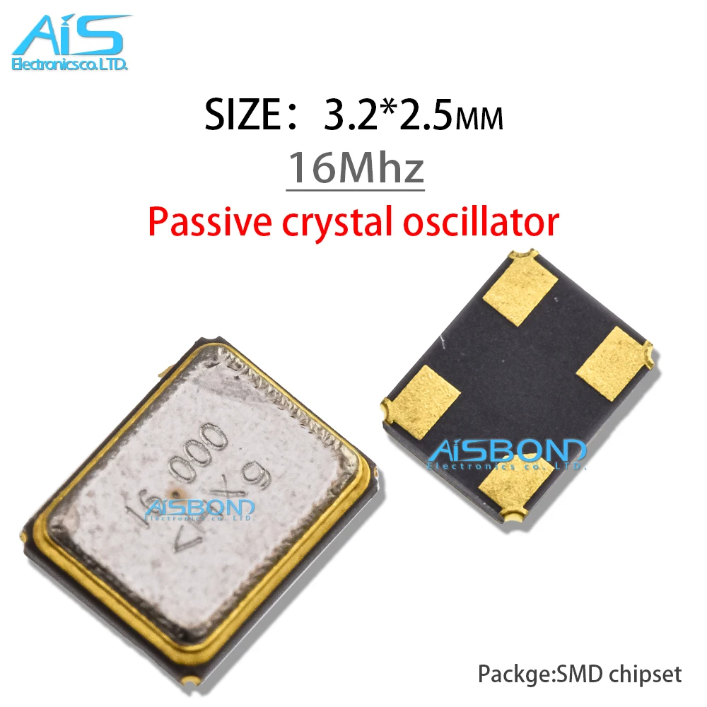 10Pcs/Lot 3225 Passive crystal oscillator 12MHZ 16MHZ 20MHZ 24MHZ 25MHZ 26MHZ 27MHZ 30MHZ 32MHZ 40MHZ SMD series kits 3.2*2.5mm