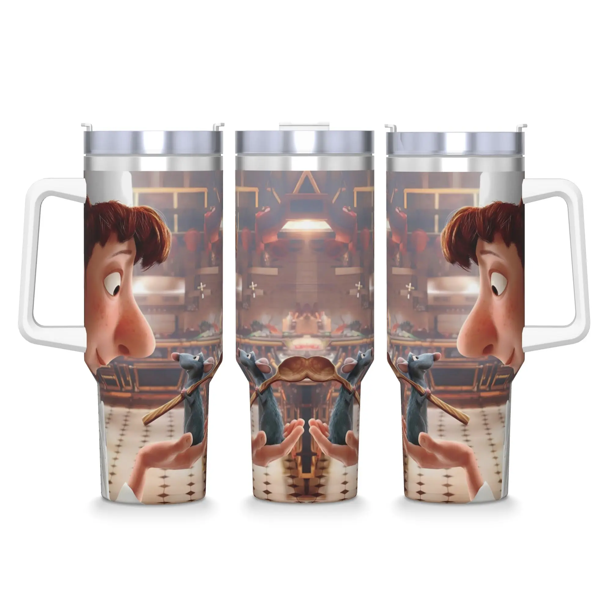 

Cute Ratatouille Stainless Steel Tumbler Travel Mugs Cup Large Capacity Thermal Cups Cold and Hot Milk Tea Water Bottle