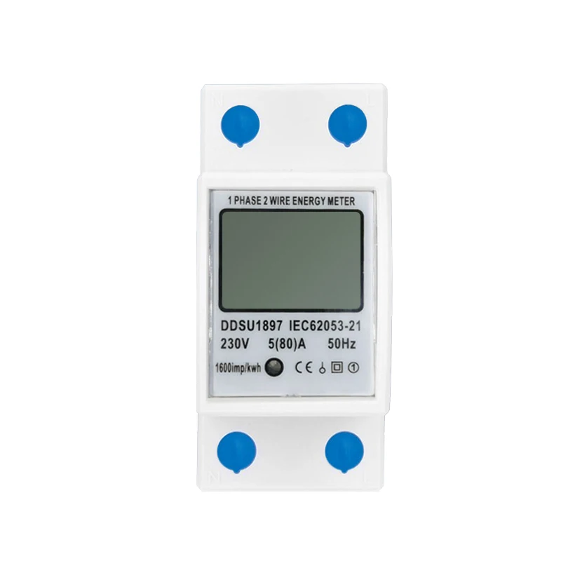 Electricity Monitor Plastic Easy Installation Electricity Power Din Rail For Kwh Current Power For Hotel Energy Meter