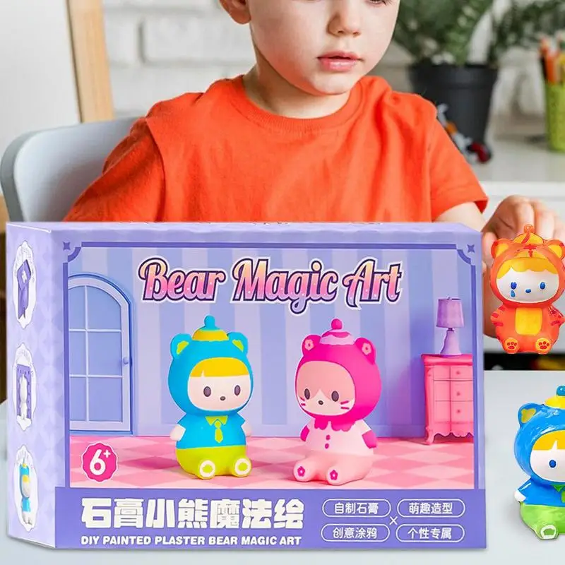 Plaster Craft Set Plaster Bear Craft Set With Mold For Painting Creative Painting Set Toys Interesting Art Supplies For Boys