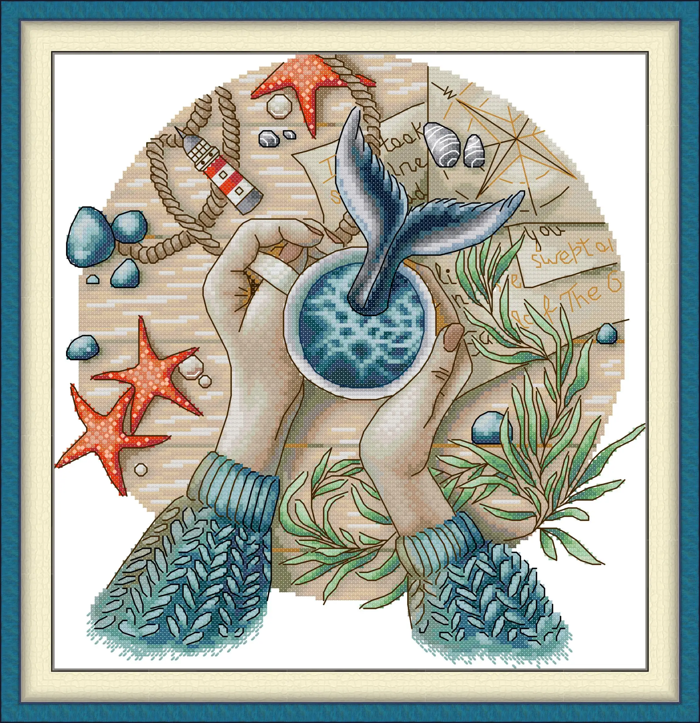 

Maydear Full Cross Stitch Kit,11CT/14CT/16CT/9CT Aida Fabric,DMC Threads Sewing Pattern Embroidery Set-Wonderful World