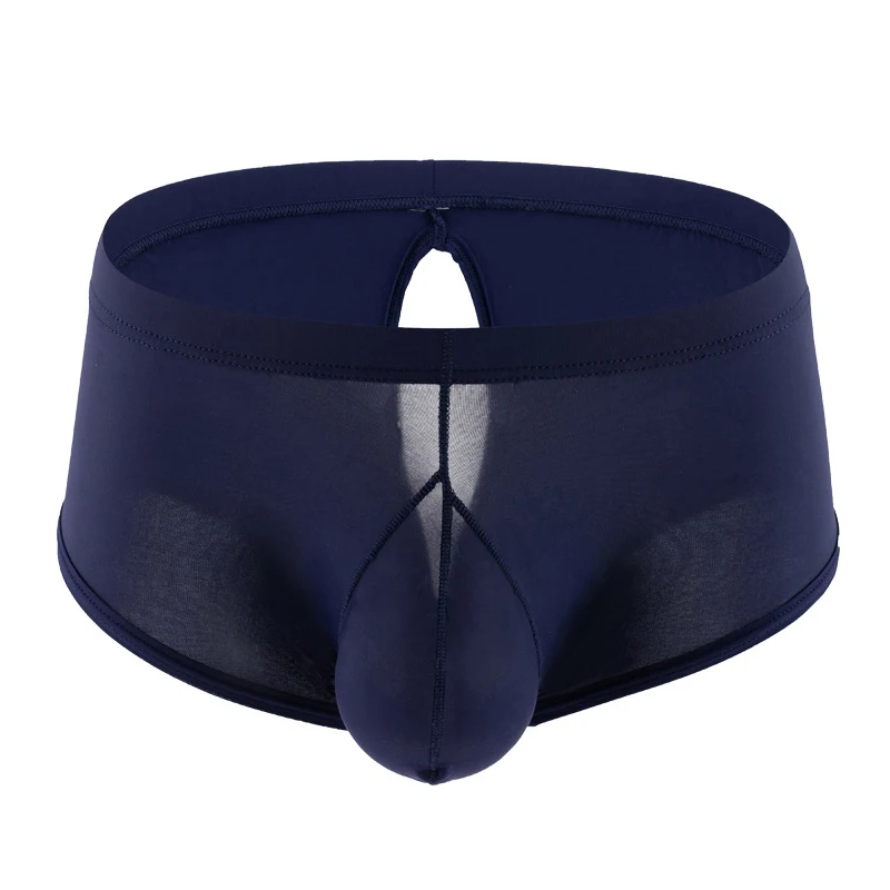 ملابس داخلية للرجال خفيفة الوزن بلون موحد وملابس داخلية ناعمة قابلة للتنفس مع تصميم خلفي مجوف للرجال