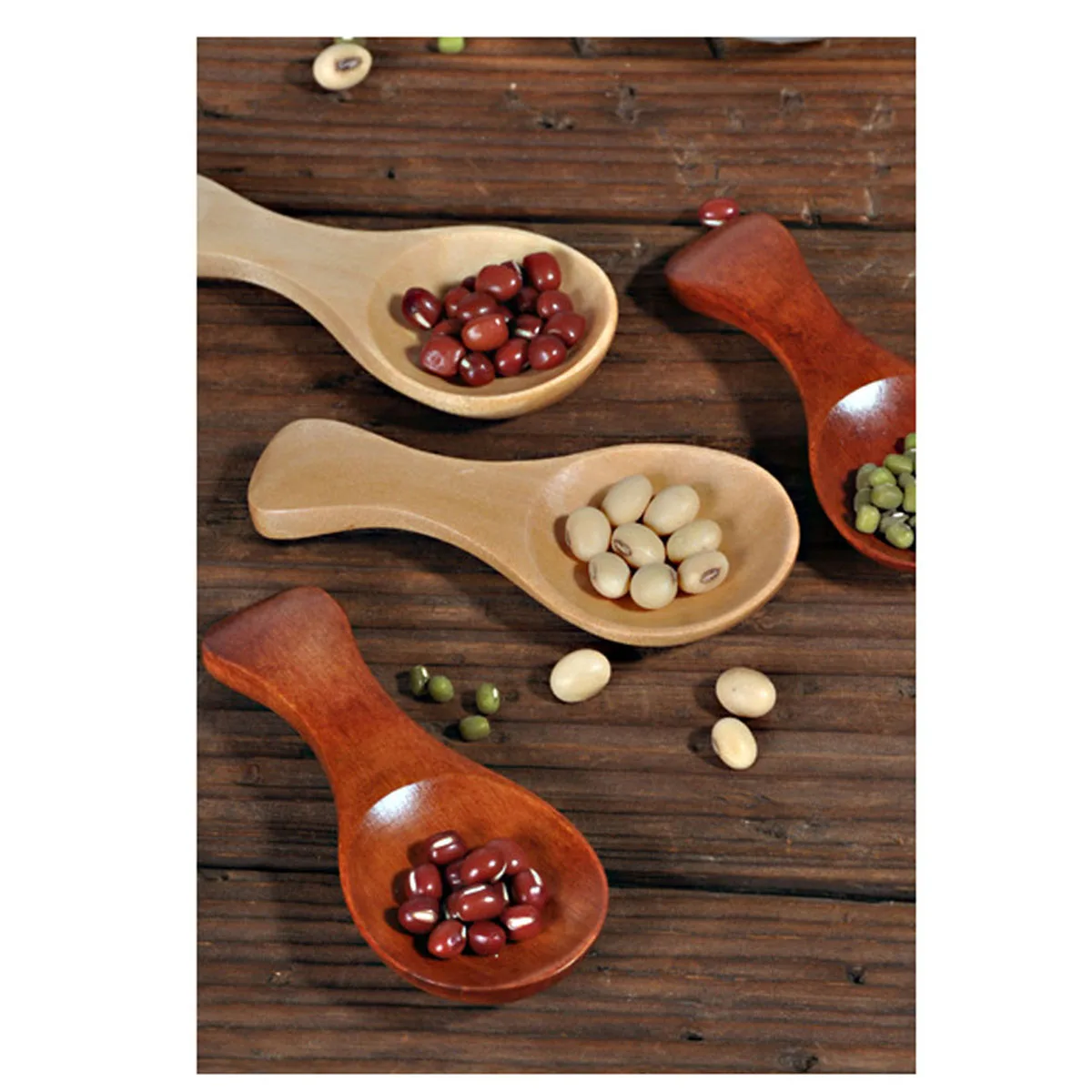 

1 pc Eco-Friendly Wooden Spoon Natural Wood Short Handle for Kids Sugar Ice Cream Coffee Scoop Stirrer Kitchen Home