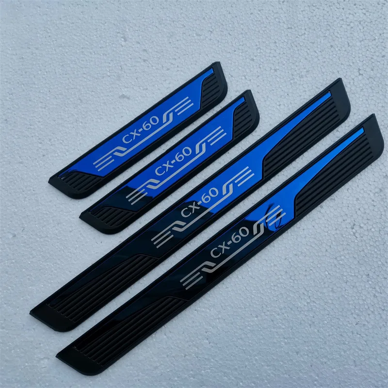 For Mazda CX60 Door Sill Protector Car Accessories Auto Threshold Scuff Plate Stickers Steel Pedal Trim Styling 2022 2023 2024