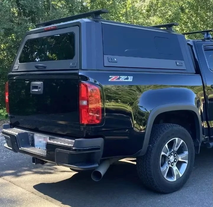

Lightweight Aluminum Pickup Canopy Camper Shell for Tacoma Hilux Tundra F150 Raptor Folding Operation
