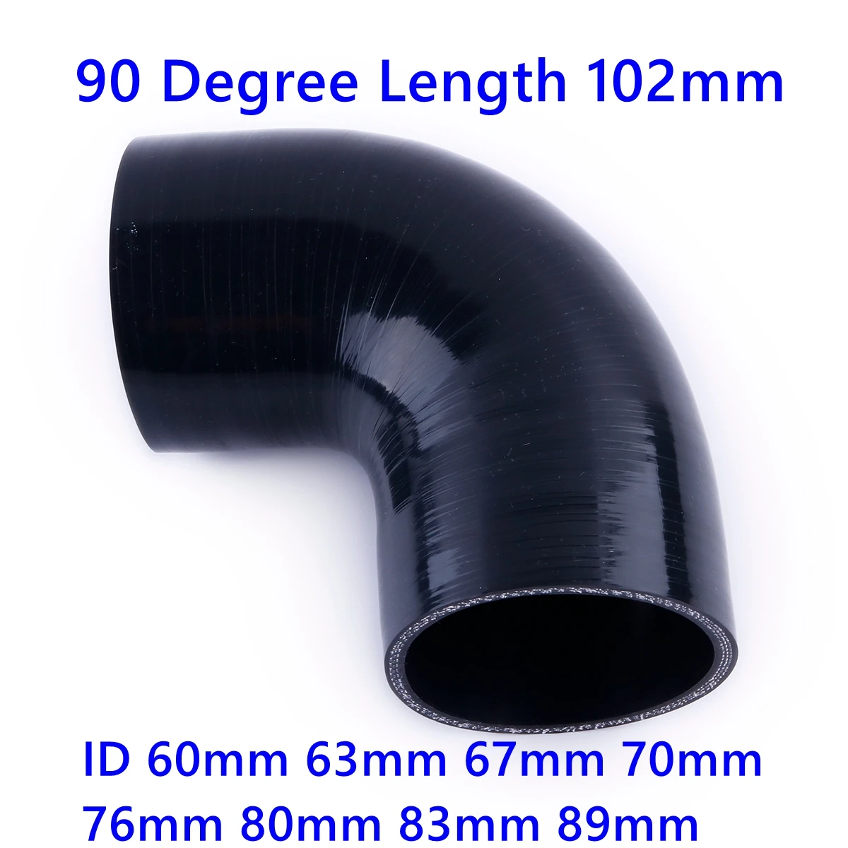 

Black 90 Degree Elbow General Silicone Hose Coolant Intercooler Tube Pipe ID 60mm 63mm 67mm 70mm 76mm 80mm 83mm 89mm 3 Or 4 Ply