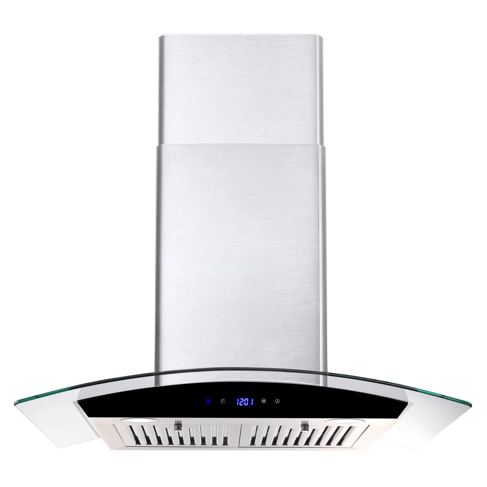 Tieasy 30 inci 700 CFM kaca tombol sentuh dengan lampu Led baja nirkarat KitchenRange Hood Hood