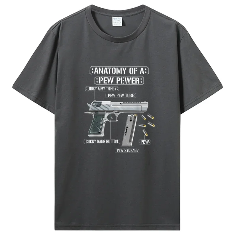 Anatomy of A Pew Pewer Ammo Gun T-Shirt for Men, Funny Gun Lover Meme, Casual Cotton Y-Tees, Respzed Tshirt, Unisex Clothing