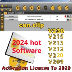 2024 hot SW V215 V213 V212 V230 V209 V220 For Renault Can Clip Diagnostic Tool Free Gifts +Reprog V191+Dialogys V4.72 Automotive