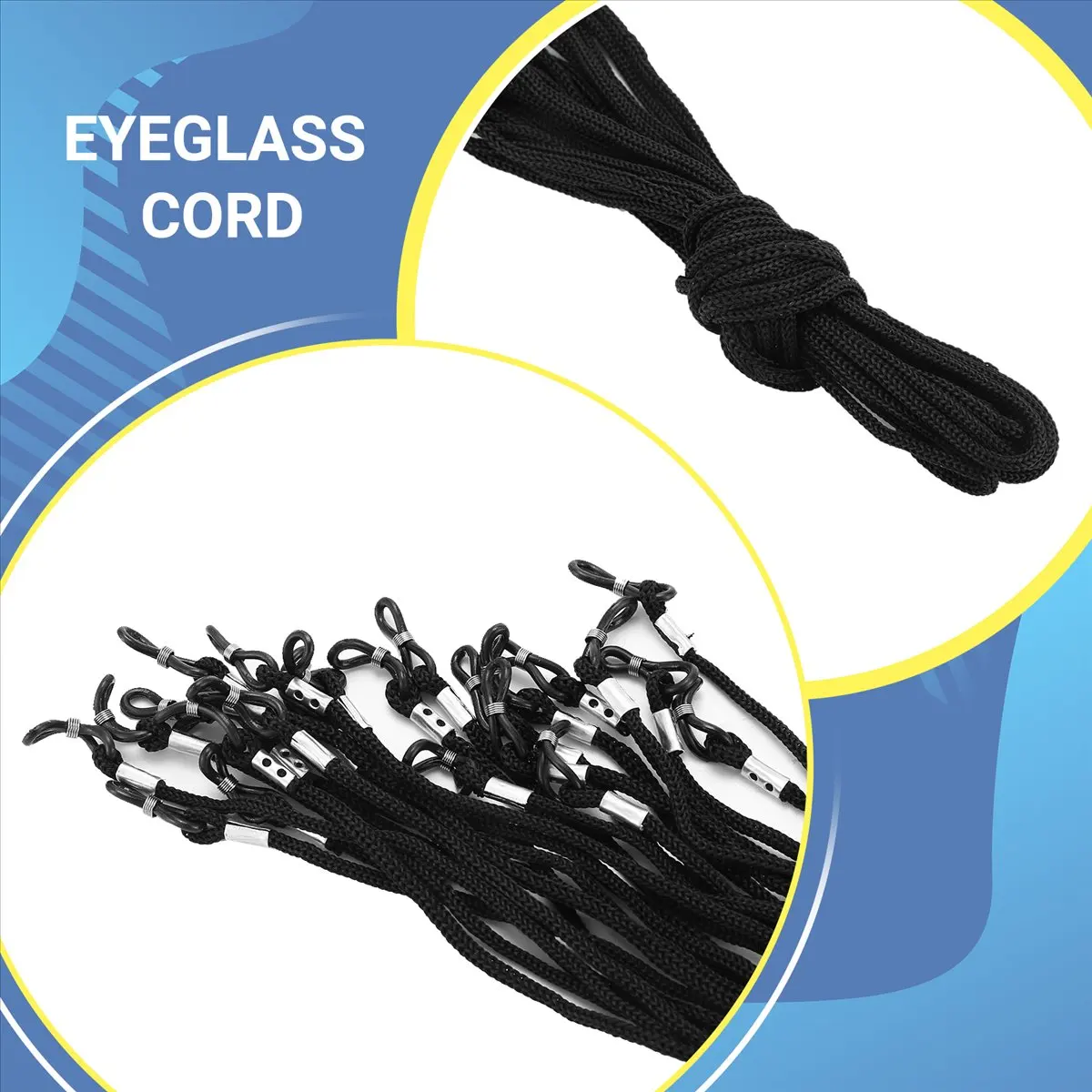 REST 12pcs Nylon Eyeglass/Spectacle/Sunglass/Eyewear Cord Holder Neck String---Black