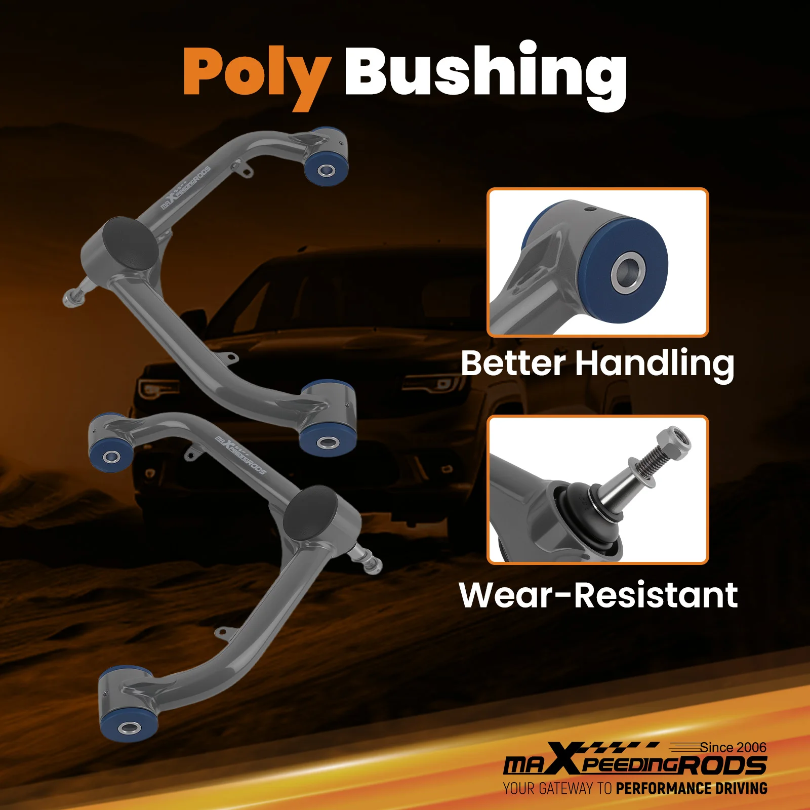 GSCシエラエラシルバド用リフトアッパーコントロールアーム、2500hd、3500hd、2001-2010、2-4"