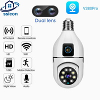 V380 Pro E27 Bulb Dual Lens WIFI Camera Indoor Color Night Vision Two Way Audio Wireless Smart Home Camera Security Protection