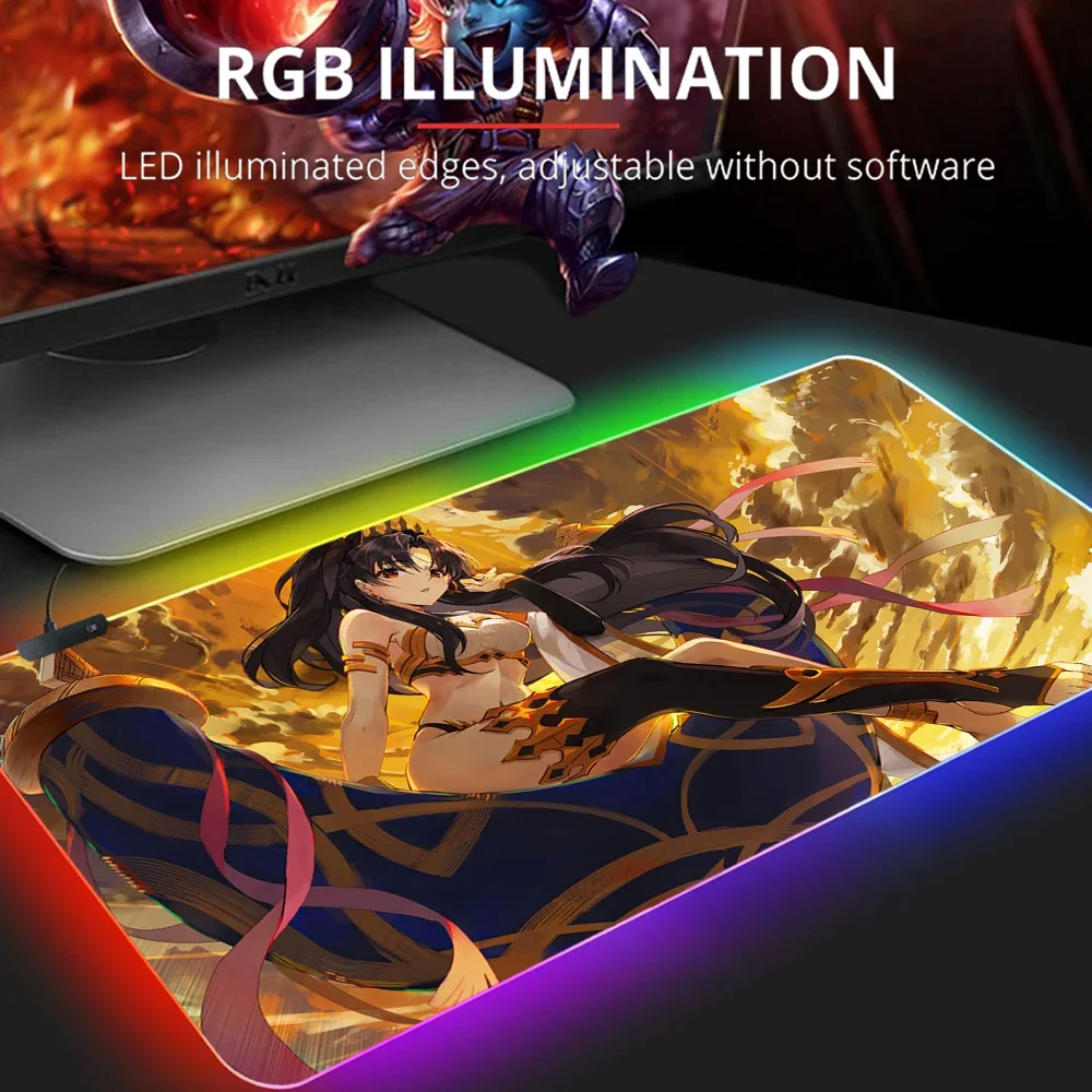 RGB Mousepad Fate Grand Order Mat Brand Logo Mouse Pad Gaming Accessories Gamer Desk Protector Computer Table Deskpad Carpet