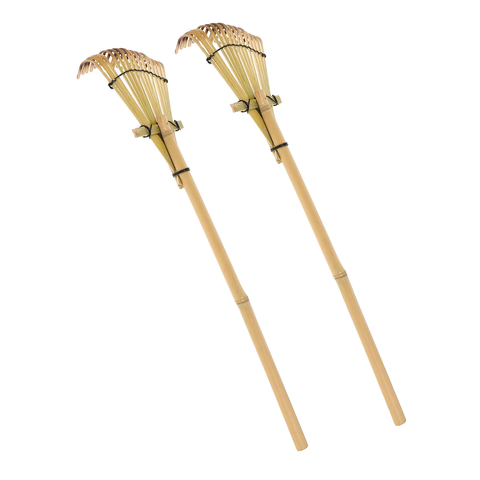 

2Pcs 19.6 Inch Bamboo Rake Japanese Style Garden Tool Sand Leveling Small Handheld Lightweight Durable Landscape Rake