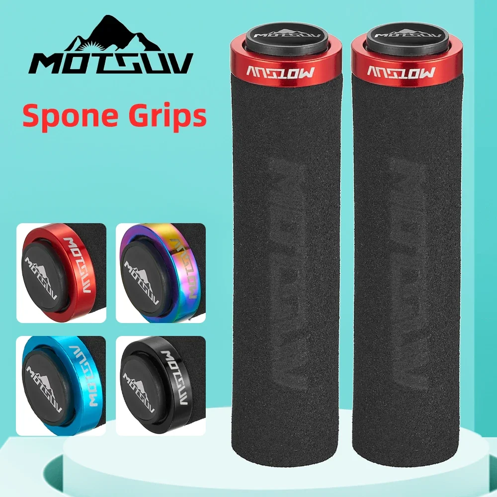 Sponge MTB Grips With Dust Plug Ultralight Bicycle Handlebar Cover Anti-skid Cozy Bike Handle Alloy Cycling Accessories