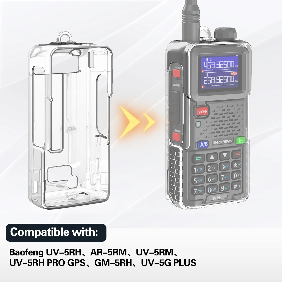 ABBREE Transparent Walkie Talkie Protective Case TPU Material Drop Druable Protection Dustproof For UV-5RH AR-5RM Ham Radio