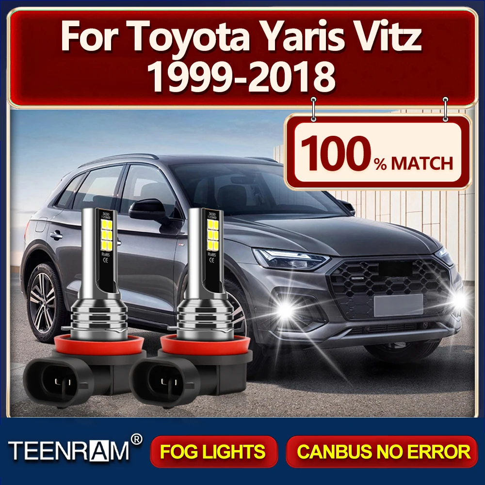 

6000K Белые противотуманные фары 20000LM Супер яркие светодиодные автомобильные фары 12 В для Toyota Yaris Vitz 1999-2011 2012 2013 2014 2015 2016 2017 2018