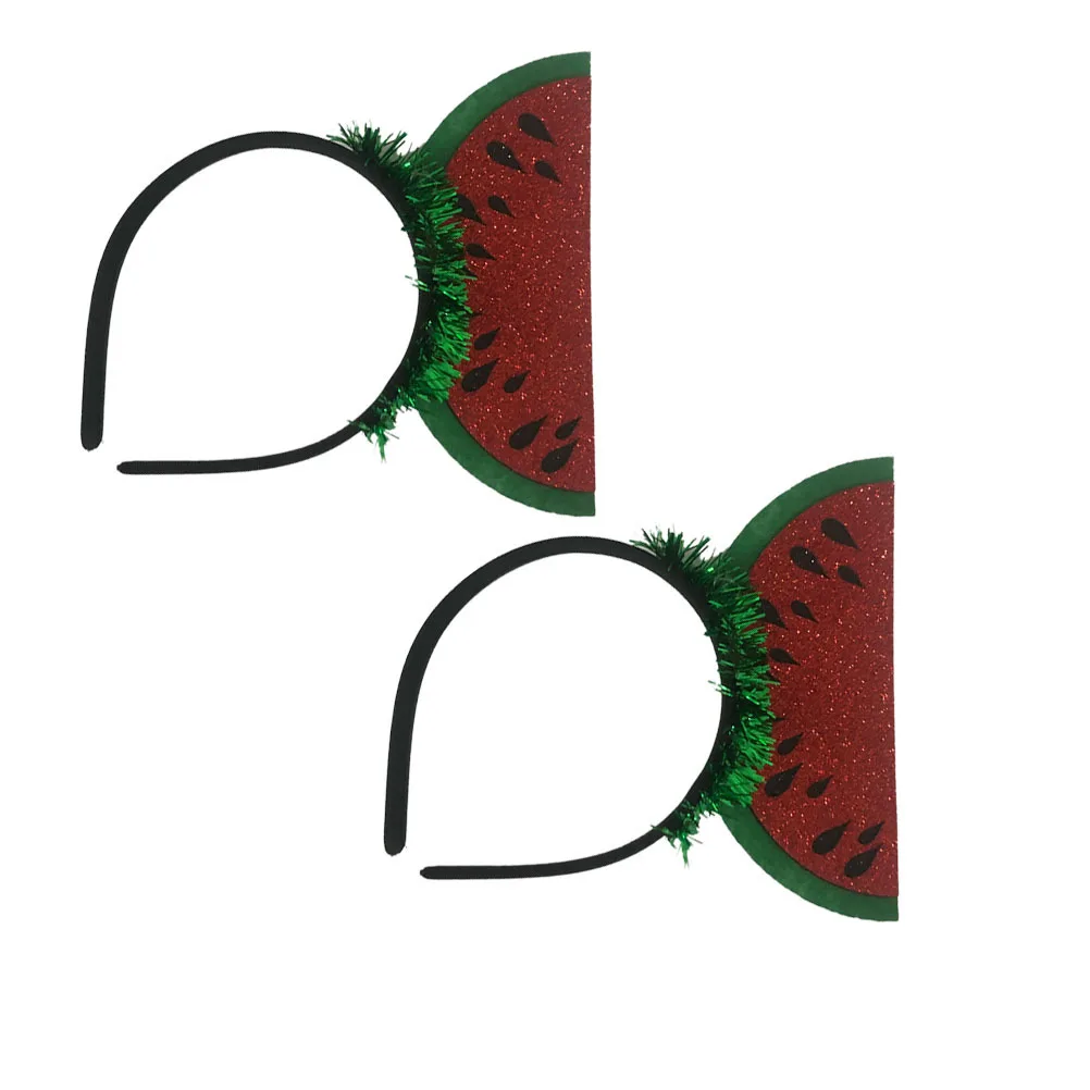 

2Pcs Watermelon Design Headbands Stylish Lightweight Hair Hoops Fun Party Hair Accessories Decorative Supplies for Cosplay