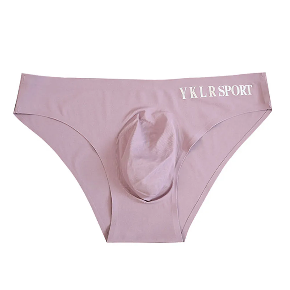 1PC Men's Ultra-thin Seamless Ice Silk Briefs 3D Bulge Pouch Panties Low Waist Transparent Breathable High Elastic Underwear