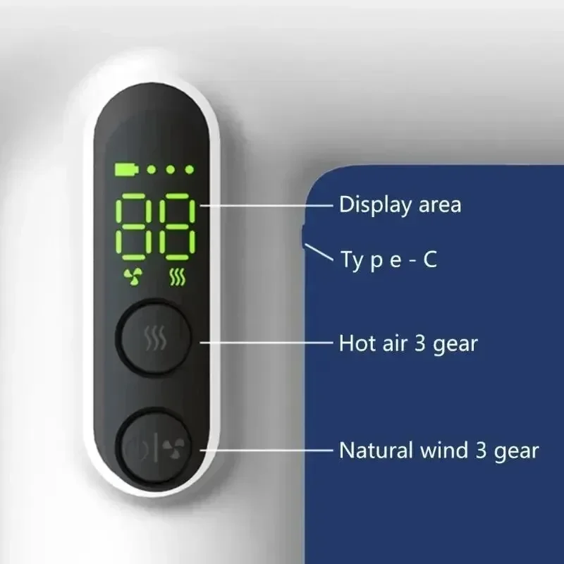 Asciugacapelli wireless di vendita caldo 30000 giri/min Vento caldo freddo ad alta velocità Dormitorio domestico per bambini Viaggio Ricarica USB Ioni negativi