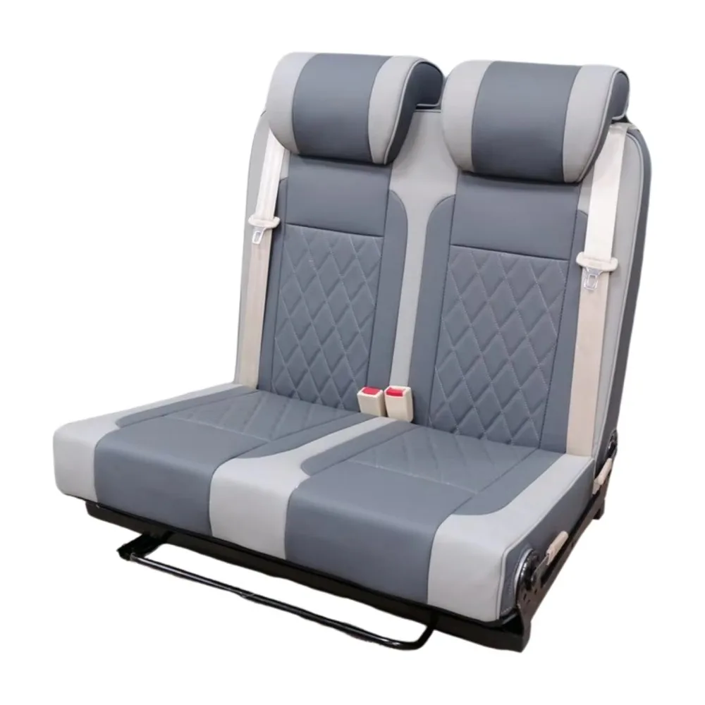Foldable Caravan Seats with Rotatable Backrest Comfortable Passenger Seat Bed for RVs Campervans and Motorhomes Interiors