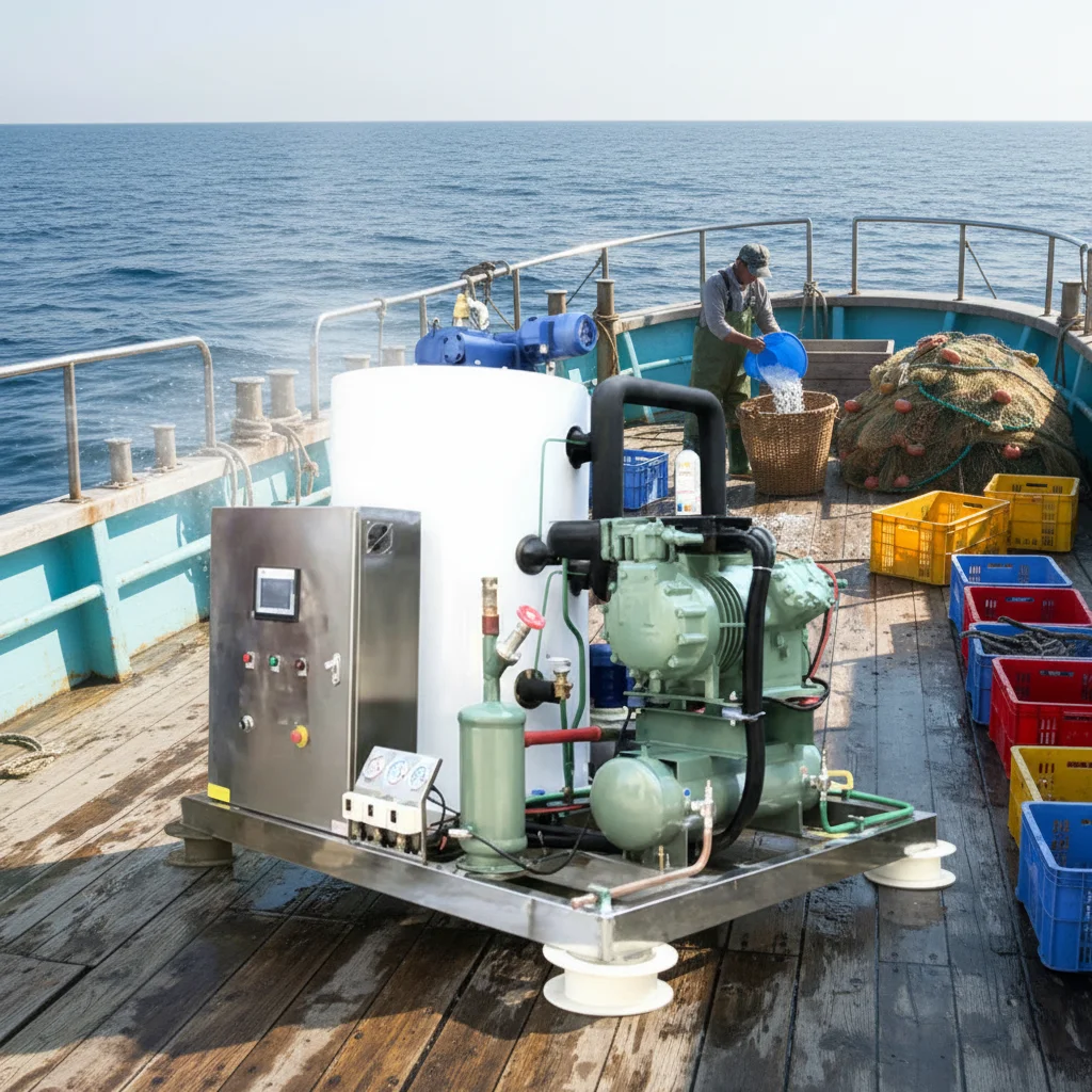 

Высококачественный льдогенератор для морской воды 2Т 3Т 5Т, производитель ледяных хлопьев из соленой воды для использования на судах
