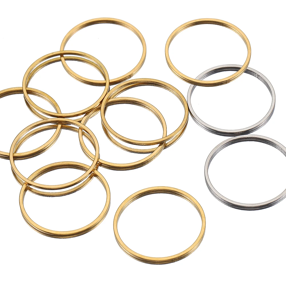 20szt 8-40mm Kolczyki ze stali nierdzewnej w kolorze złotym Pierścionki Big Circle Ear Wire Hoops Charms Zawieszki do tworzenia biżuterii DIY Findings
