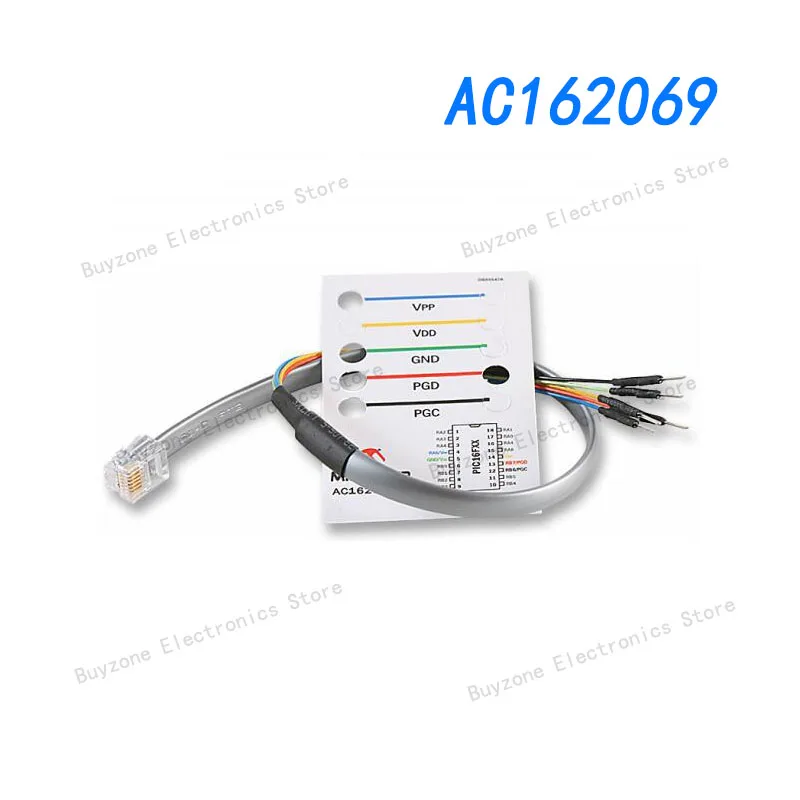 

AC162069 Bread board cable, connect ICD 2 to bread board connection point, and RJ11 plug to free/stripped end